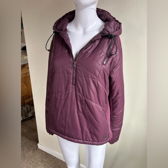 Oiselle Puffer Jacket Pullover 1/2 Zip Hooded Purple Women’s M Athleisure - Picture 3 of 15